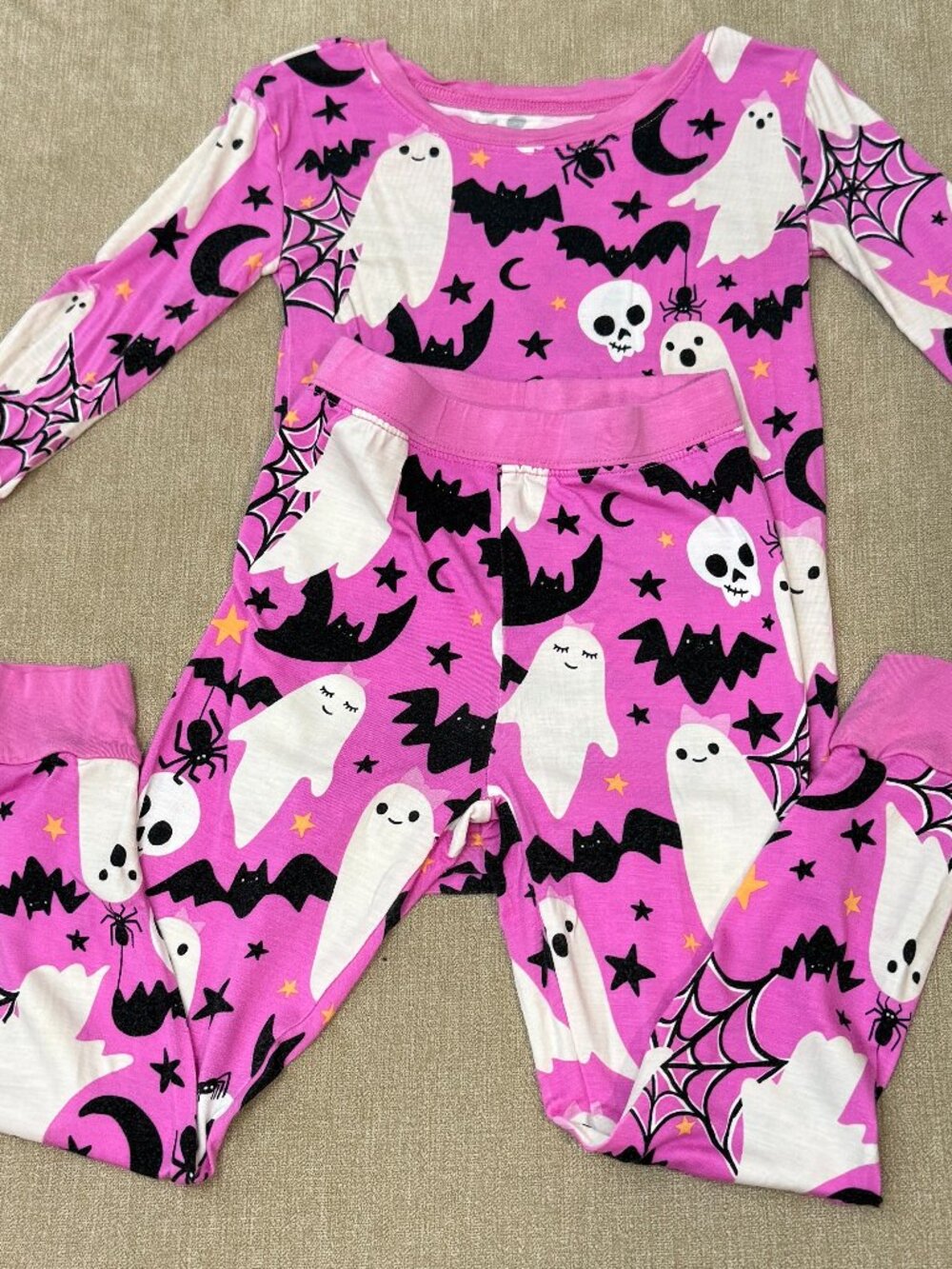 Little Sleepies Pink Frightful Friends Two-Piece Pajama Set 3T